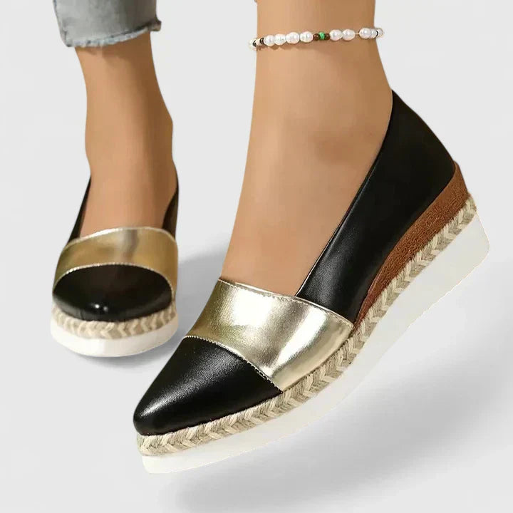 Delilah | Platform Espadrille Flats with Cap Toe