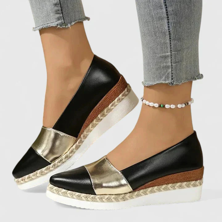 Delilah | Platform Espadrille Flats with Cap Toe