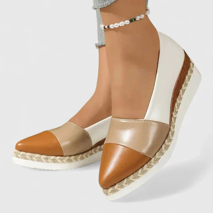 Delilah | Platform Espadrille Flats with Cap Toe