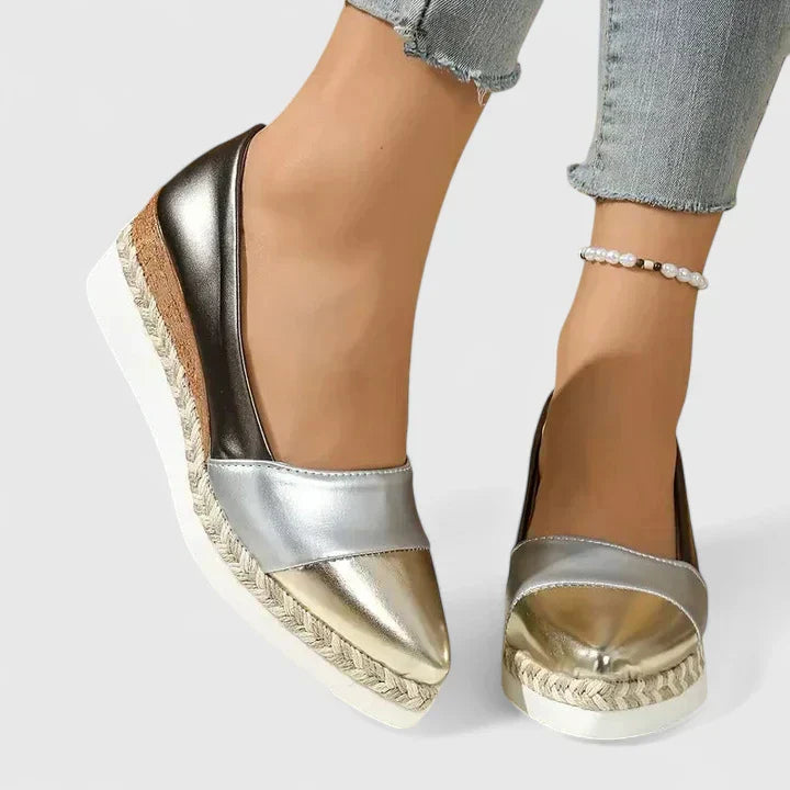 Delilah | Platform Espadrille Flats with Cap Toe