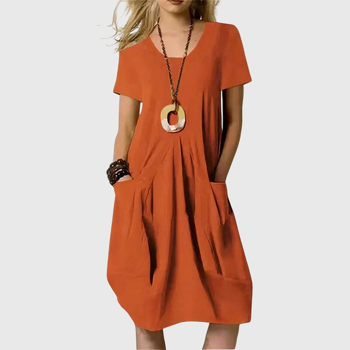 Delmira | Casual A-Line Midi Dress with Pockets
