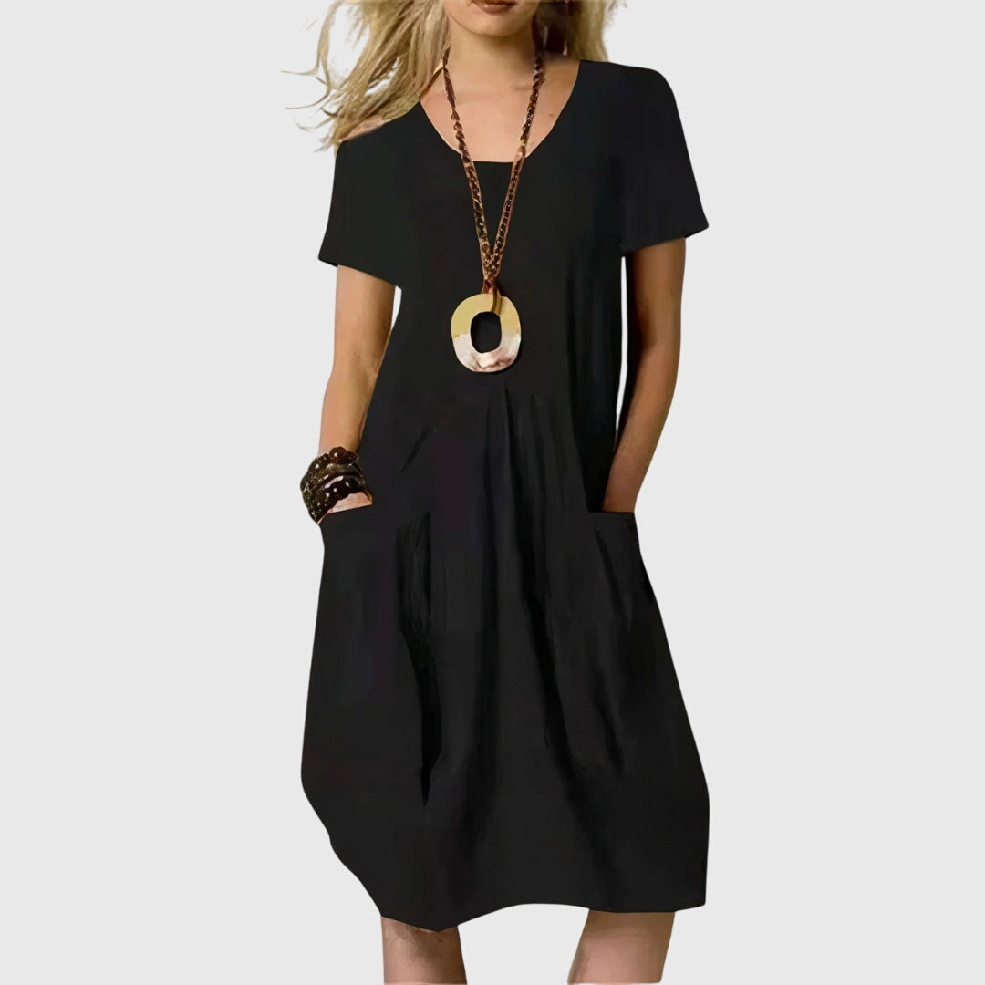 Delmira | Casual A-Line Midi Dress with Pockets