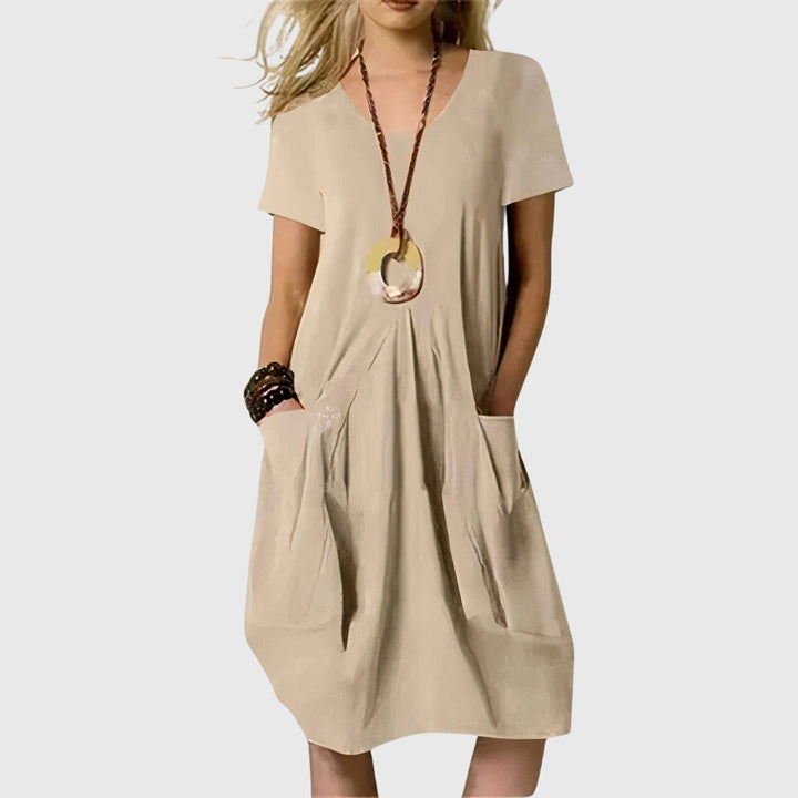 Delmira | Casual A-Line Midi Dress with Pockets