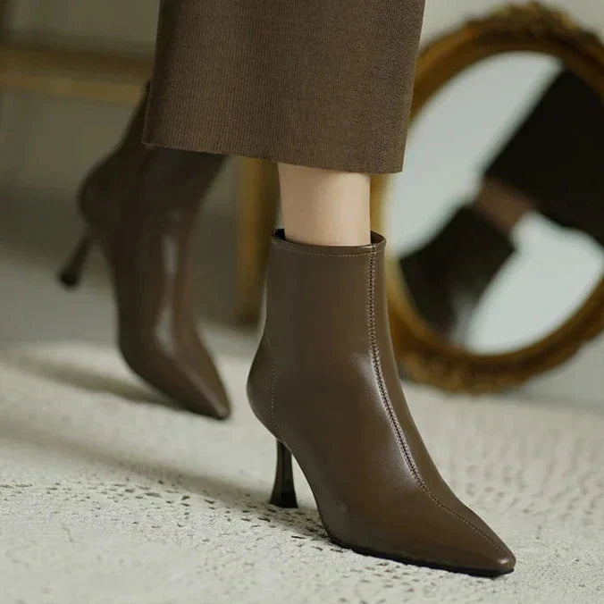 Delora | Pointed Toe Ankle Boots with Slim Heel