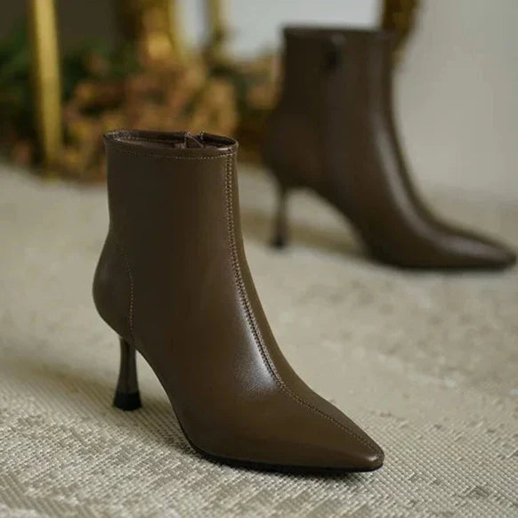 Delora | Pointed Toe Ankle Boots with Slim Heel