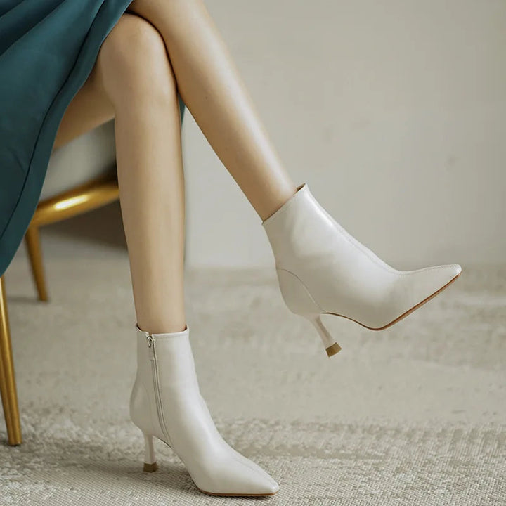 Delora | Pointed Toe Ankle Boots with Slim Heel