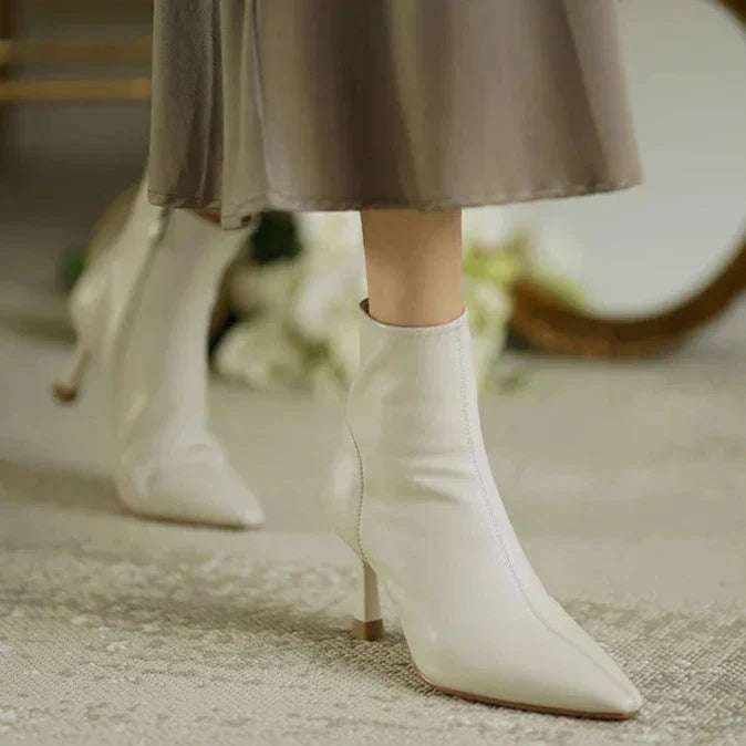 Delora | Pointed Toe Ankle Boots with Slim Heel