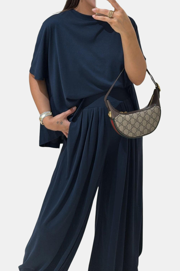 Delphine | Relaxed Top and Wide Leg Pants Set