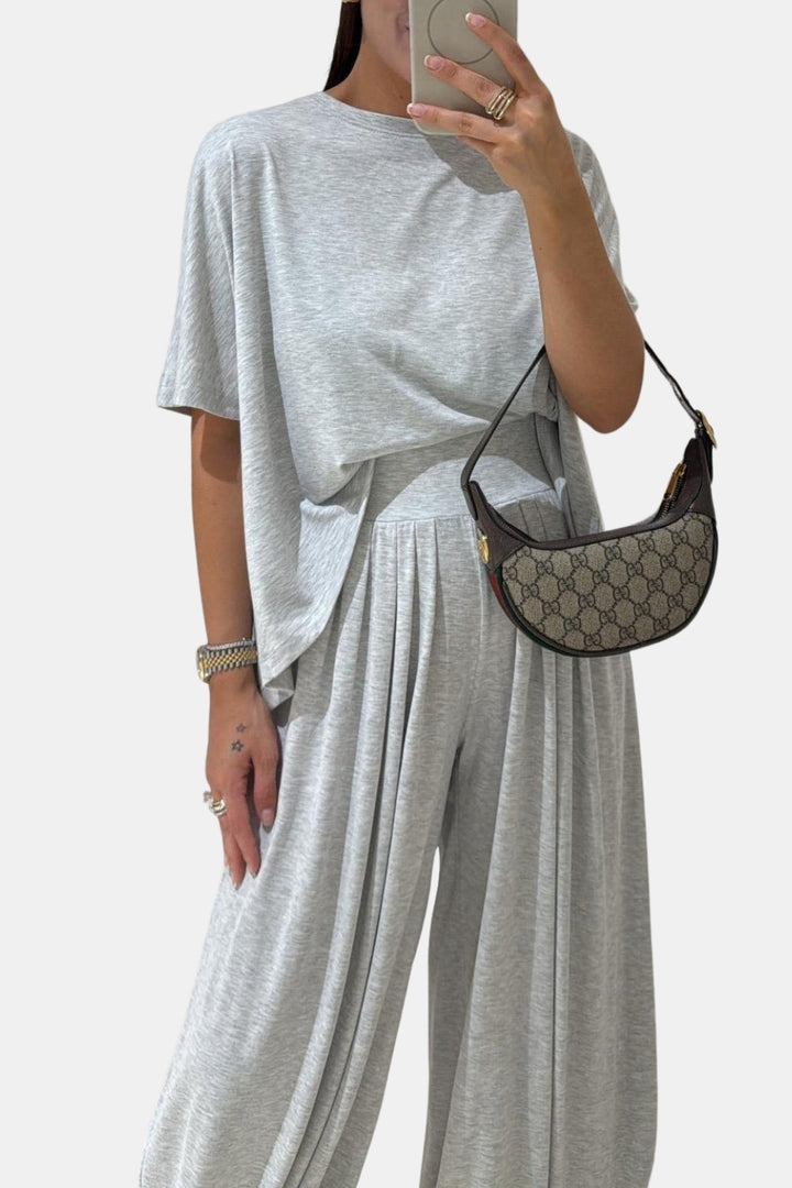 Delphine | Relaxed Top and Wide Leg Pants Set