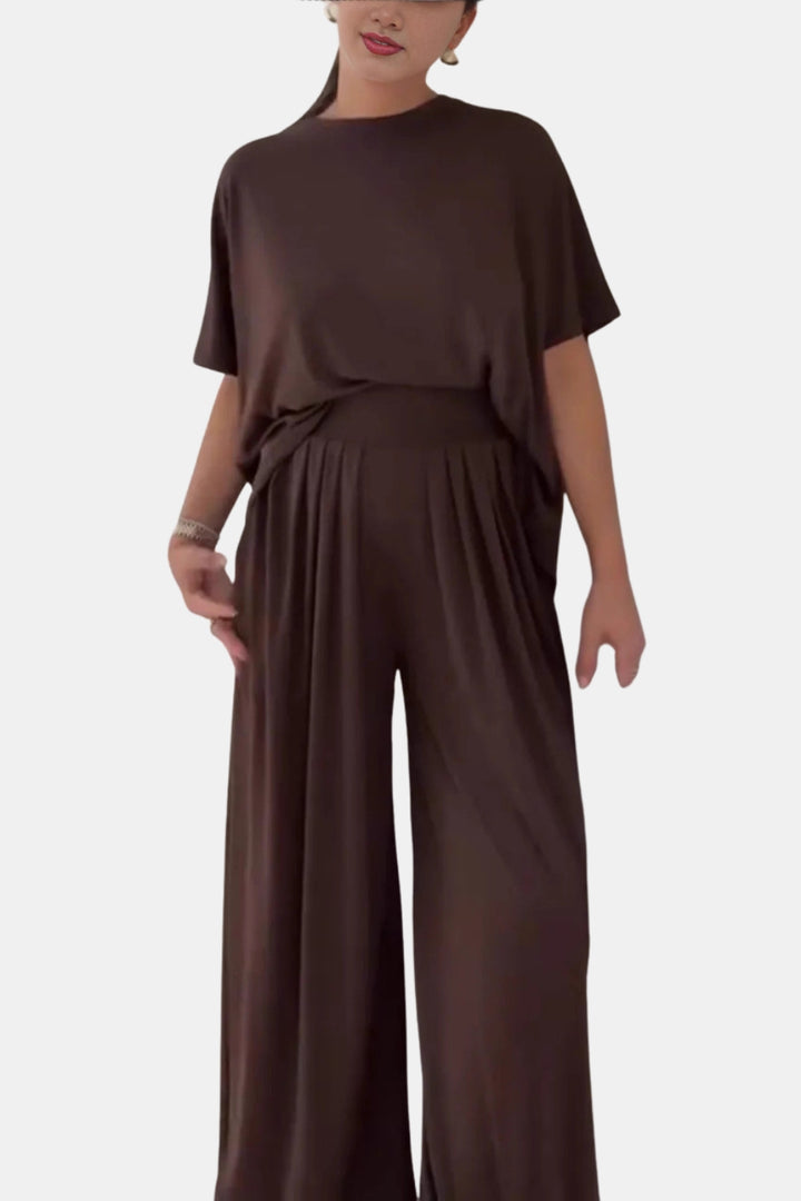 Delphine | Relaxed Top and Wide Leg Pants Set