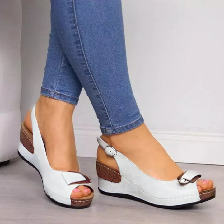 Demelza | Classic Wedge Sandals with Slingback Strap