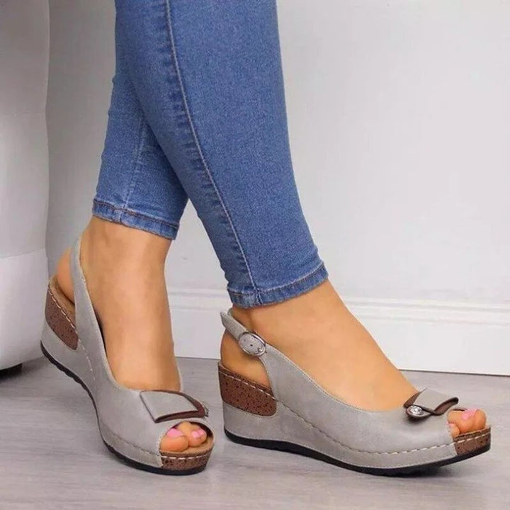 Demelza | Classic Wedge Sandals with Slingback Strap
