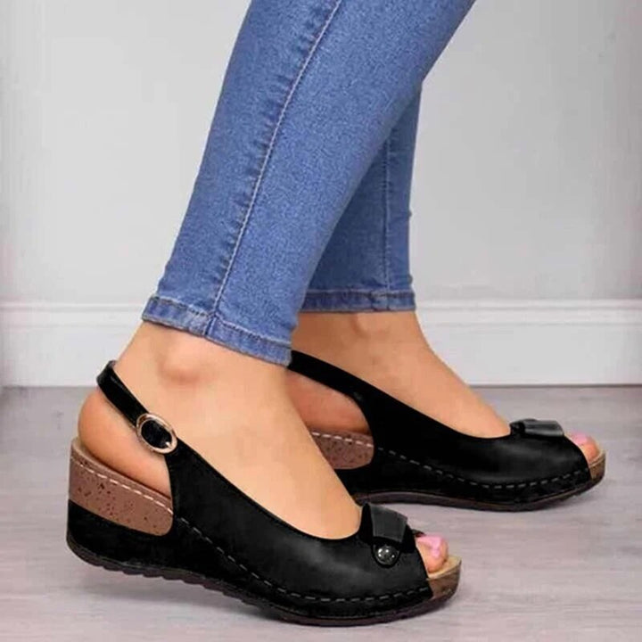 Demelza | Classic Wedge Sandals with Slingback Strap