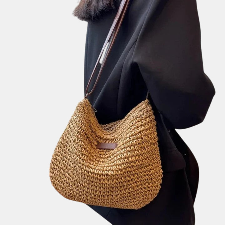 Dempsey | Woven Shoulder Bag with Slouchy Shape