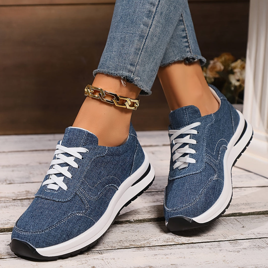 Diana | Casual Lace Up Sneakers with Contrast Sole