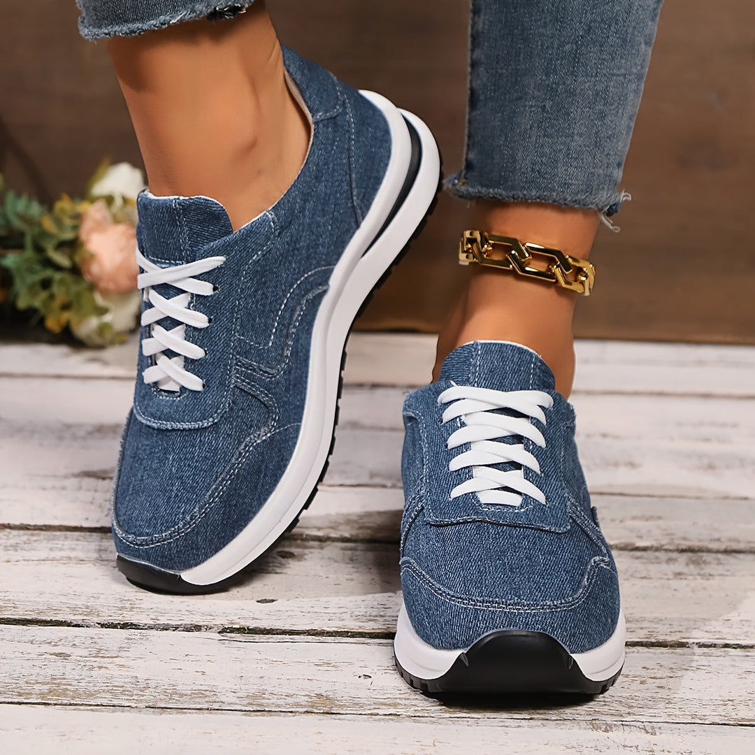Diana | Casual Lace Up Sneakers with Contrast Sole