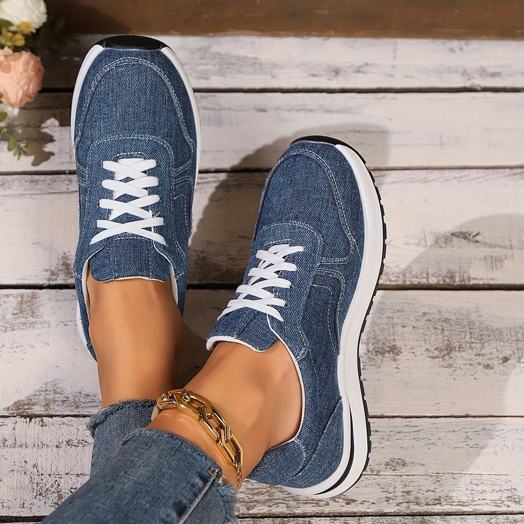 Diana | Casual Lace Up Sneakers with Contrast Sole