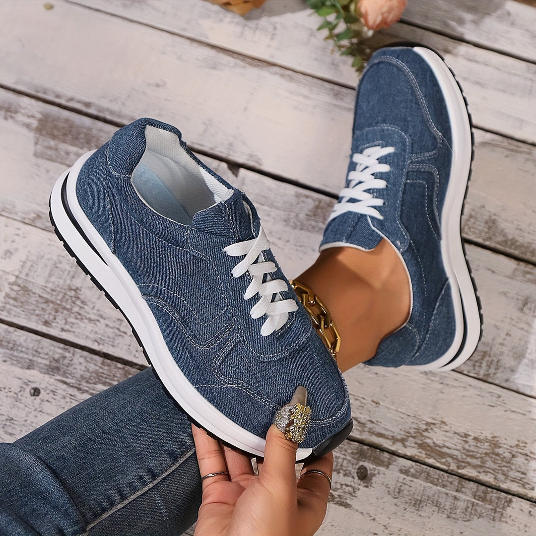 Diana | Casual Lace Up Sneakers with Contrast Sole