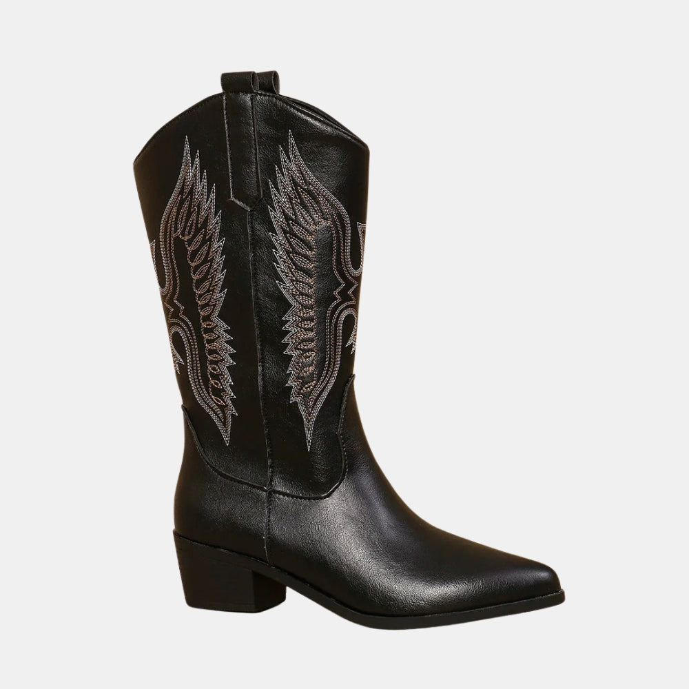 Dicie | Classic Western Cowboy Boots with Embroidered Detail