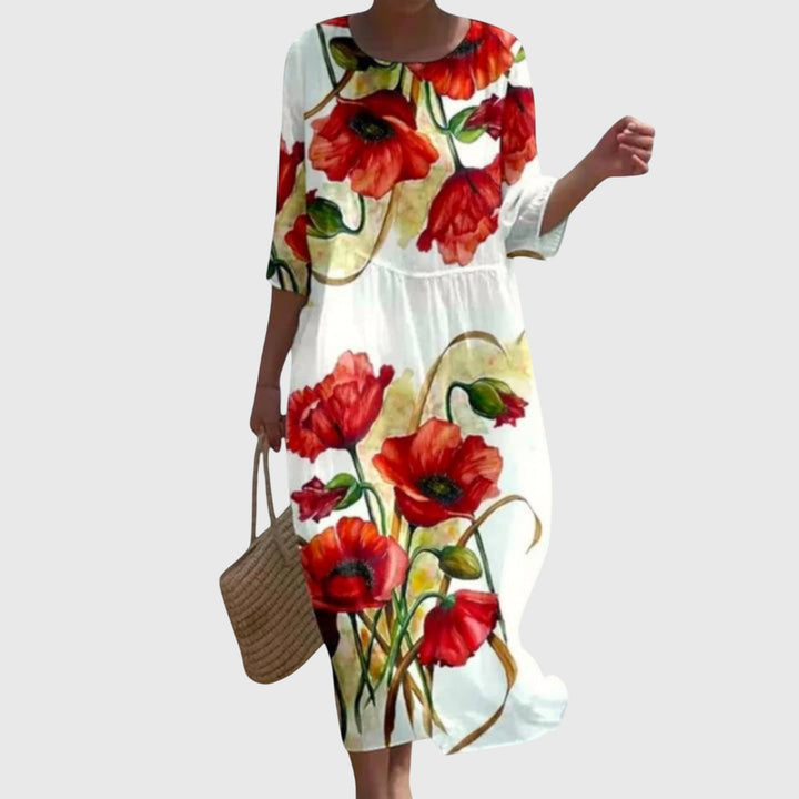 Dorevia | Midi Dress with Round Neck