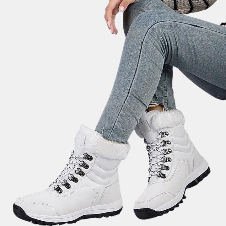 Dottie | Lace-Up Winter Boots with Plush Trim