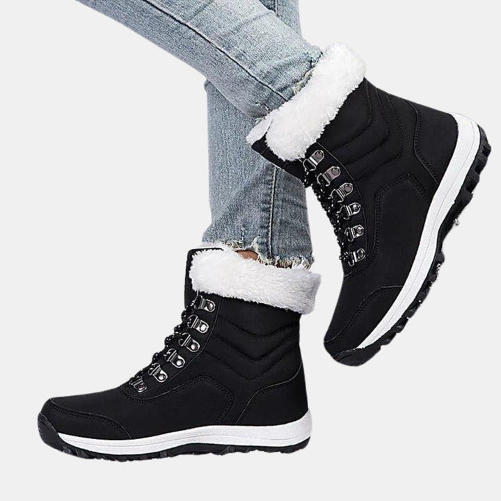 Dottie | Lace-Up Winter Boots with Plush Trim