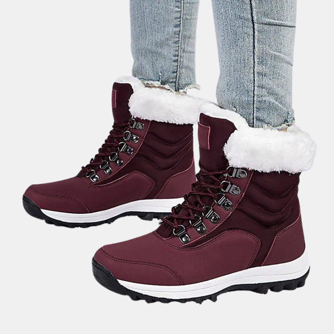 Dottie | Lace-Up Winter Boots with Plush Trim