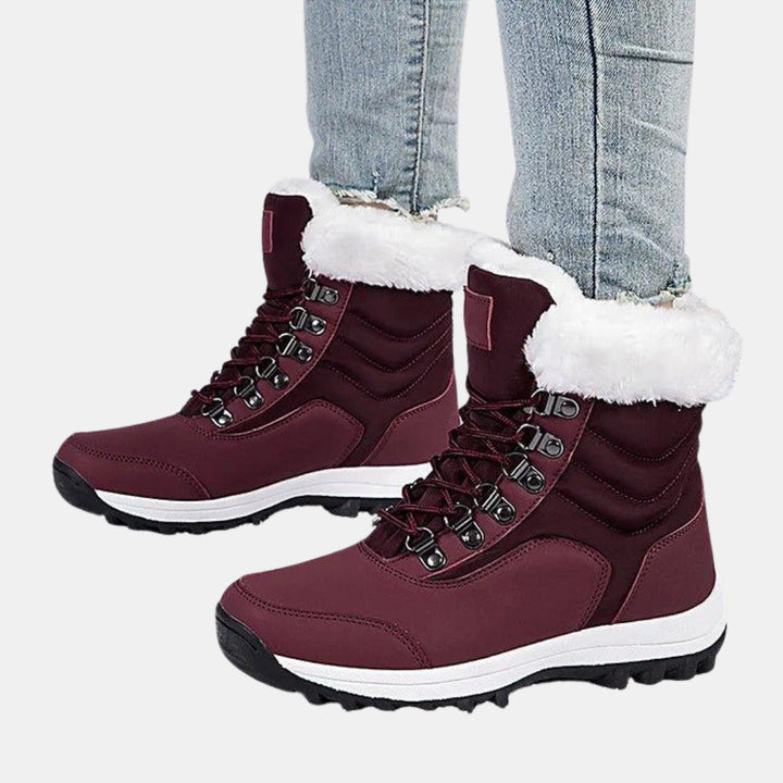 Dottie | Lace-Up Winter Boots with Plush Trim