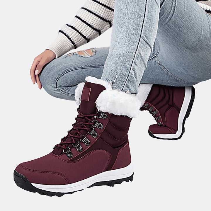 Dottie | Lace-Up Winter Boots with Plush Trim