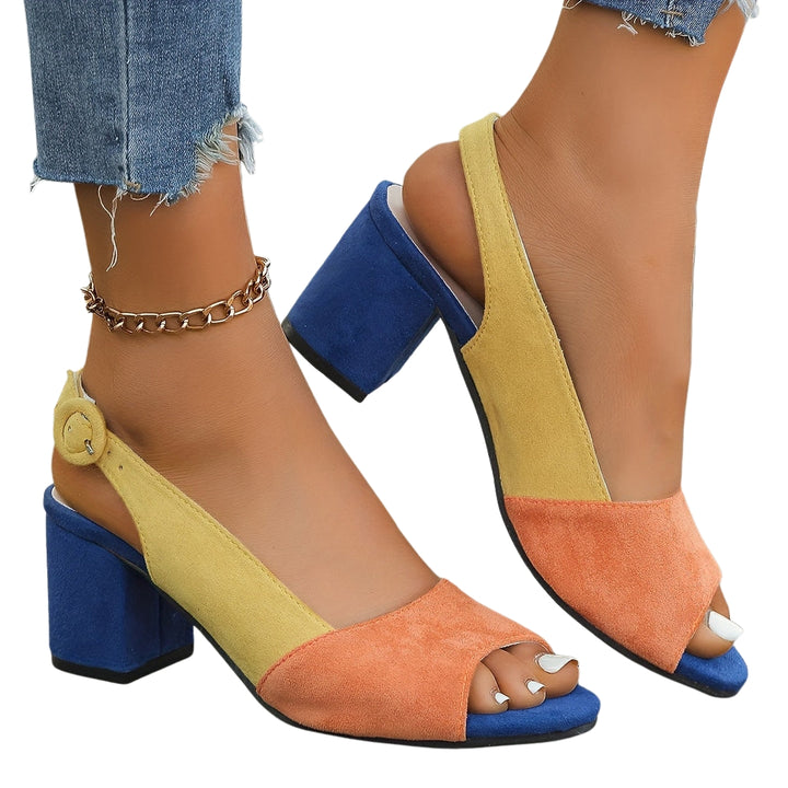 Eiliyah | Peep-Toe Slingback Heels with Block Heel