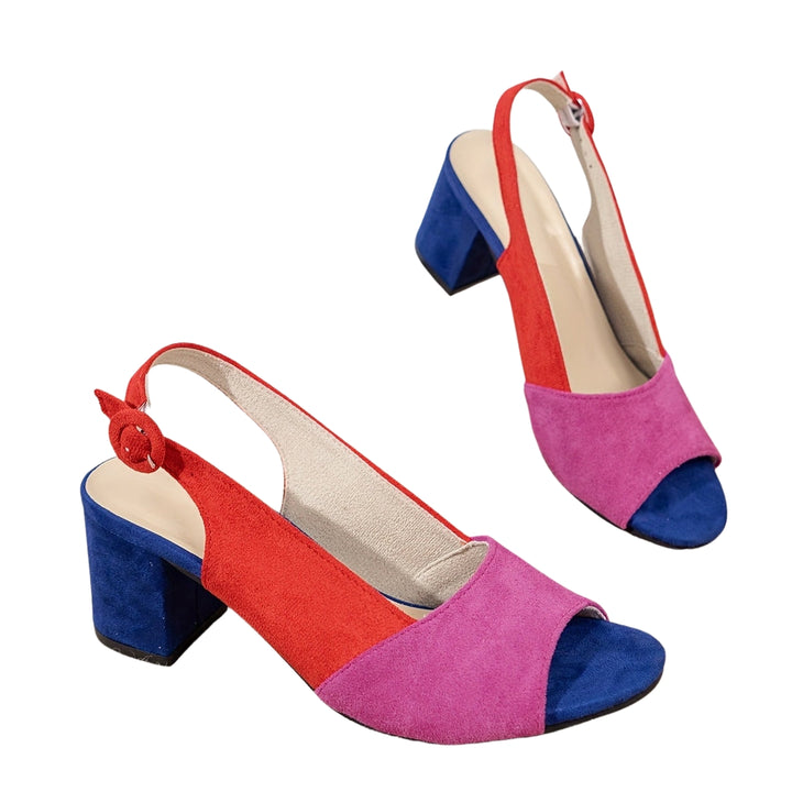 Eiliyah | Peep-Toe Slingback Heels with Block Heel