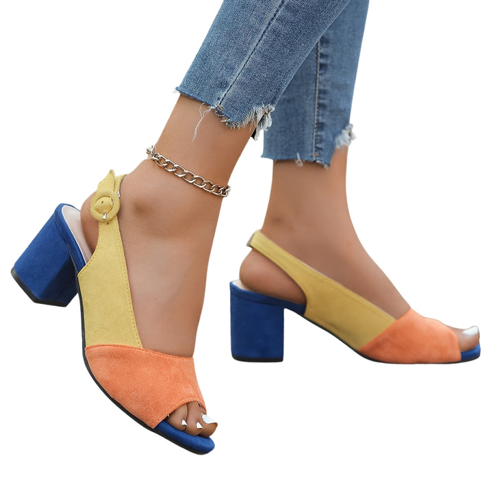 Eiliyah | Peep-Toe Slingback Heels with Block Heel