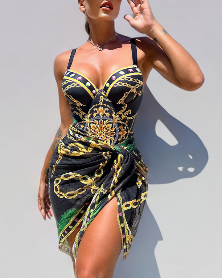 Elaina | Uplift Swimsuit with Coordinated Wrap Skirt