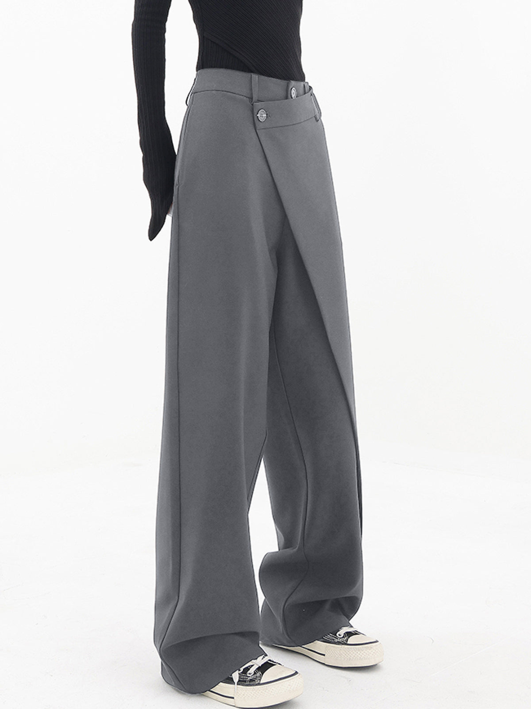 Elara | Asymmetric High Waist Wide Leg Pants