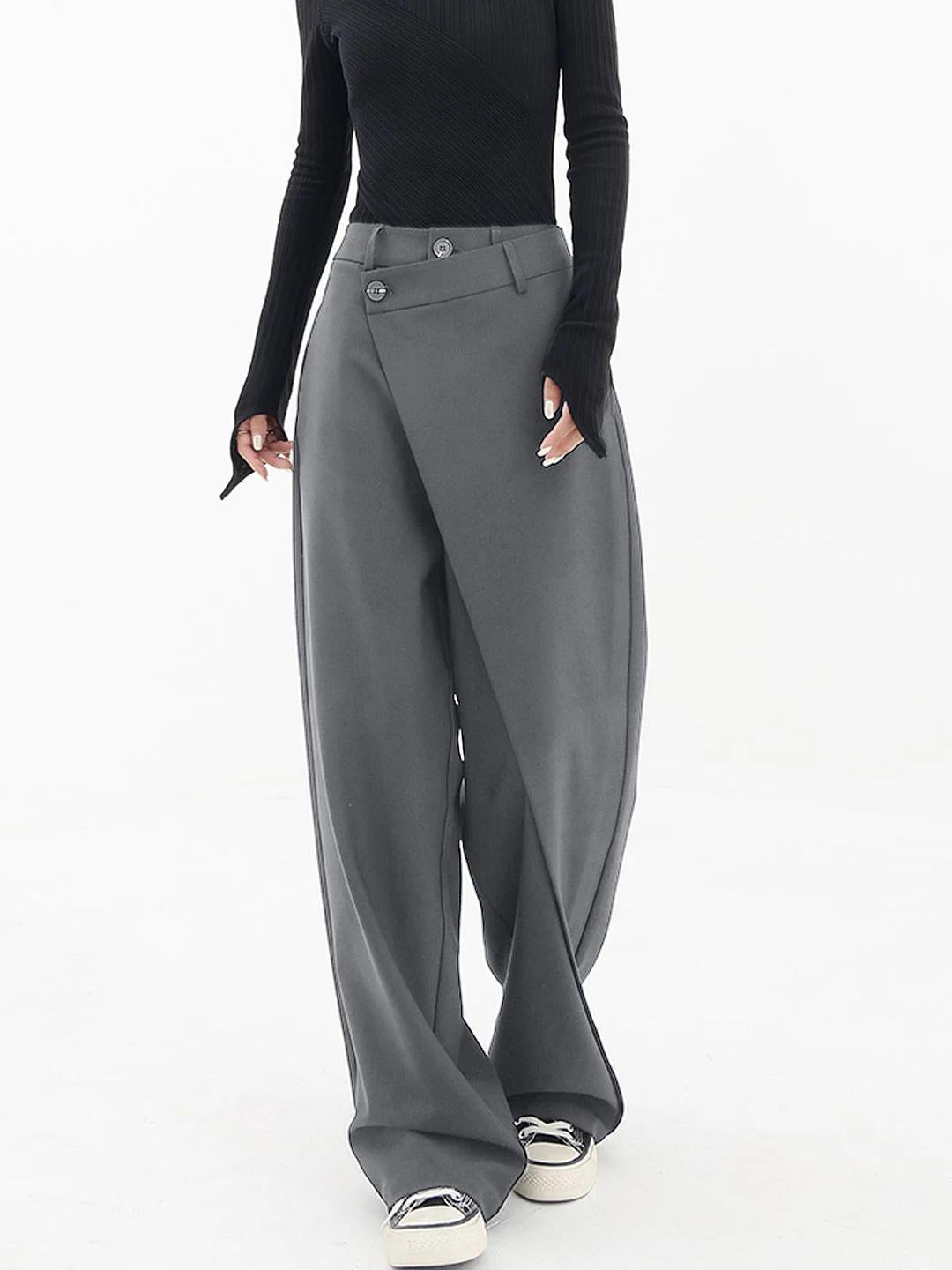Elara | Asymmetric High Waist Wide Leg Pants