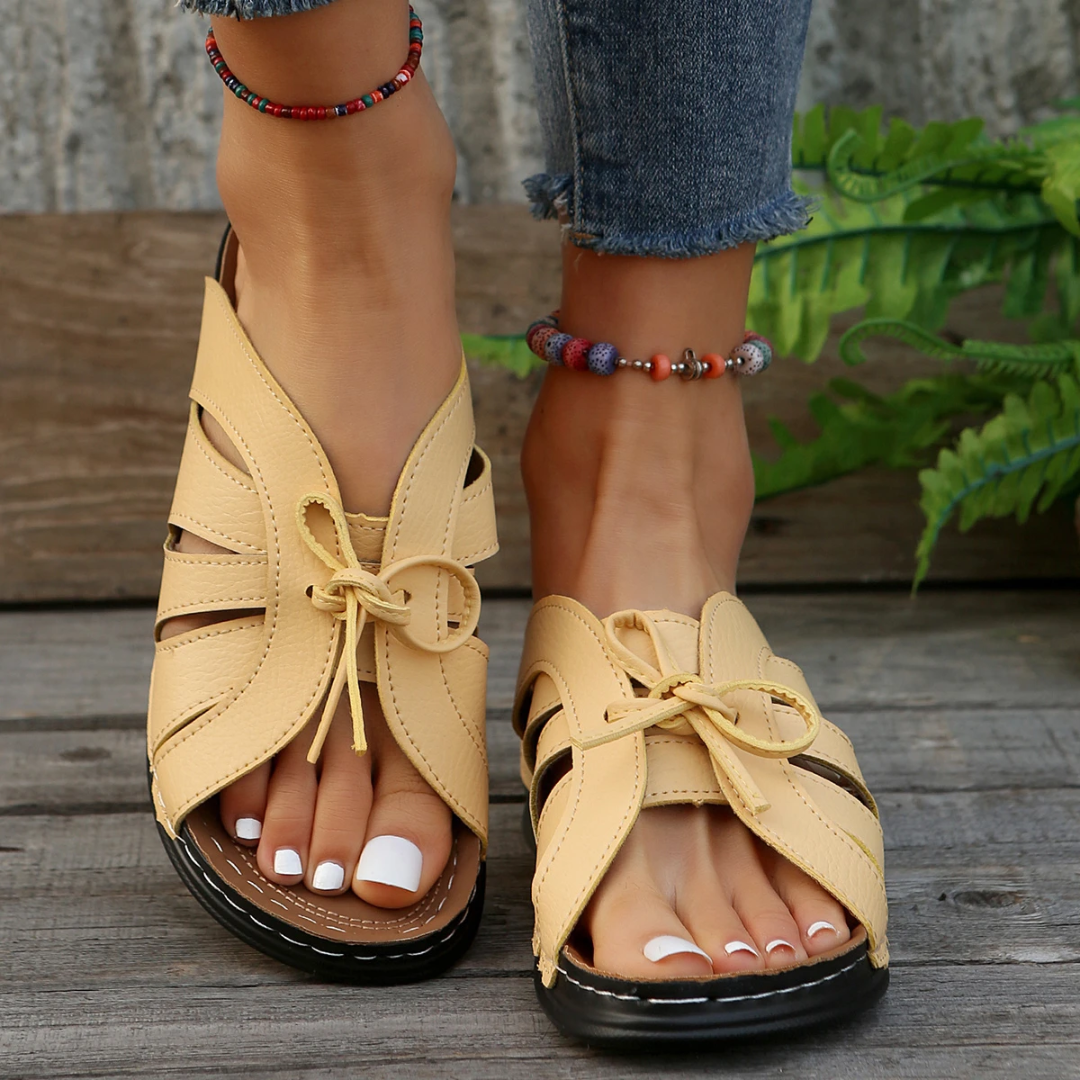 Elara | Casual Slide Sandals with Cutout Straps