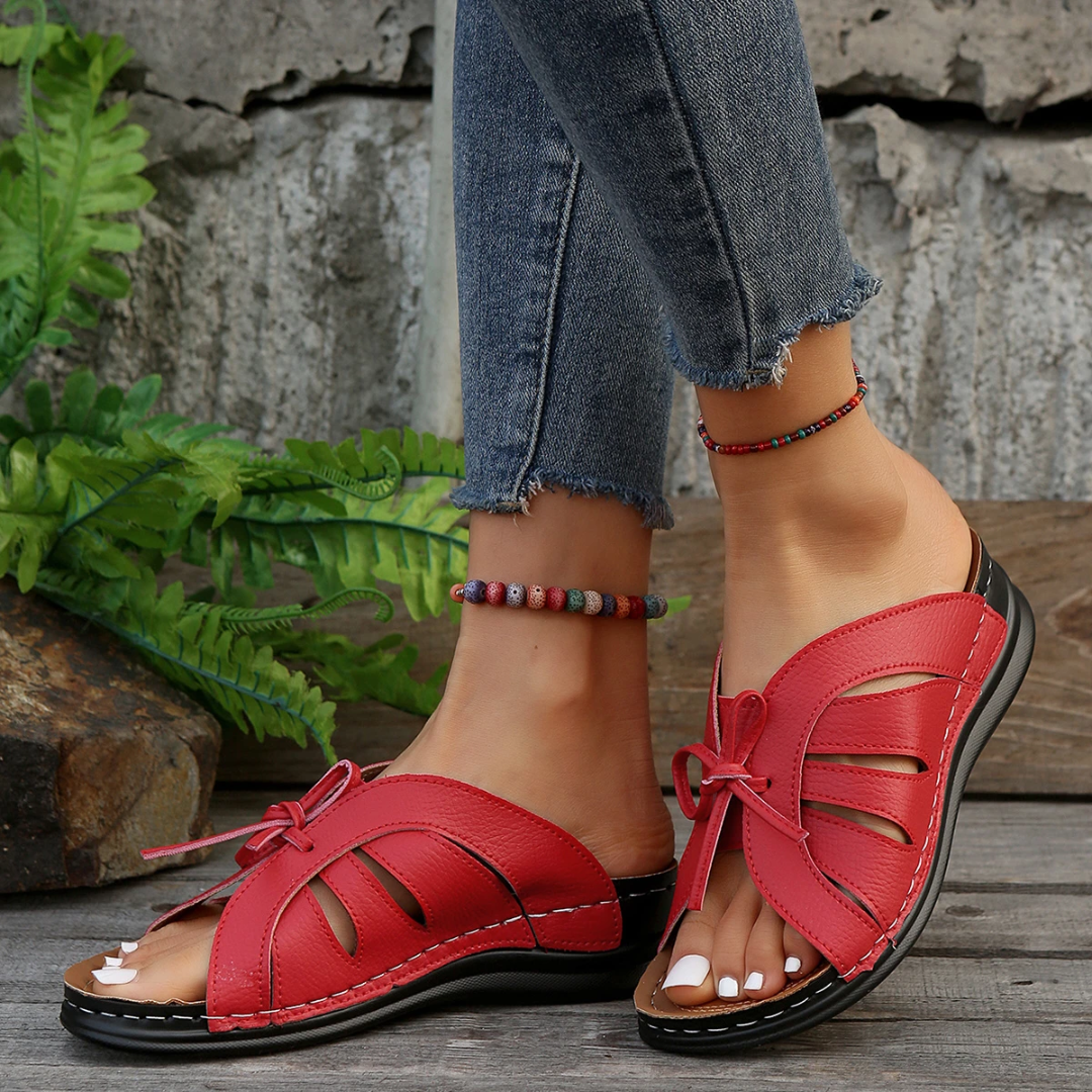 Elara | Casual Slide Sandals with Cutout Straps