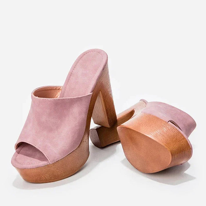 Elara | Platform Block Heel Mules