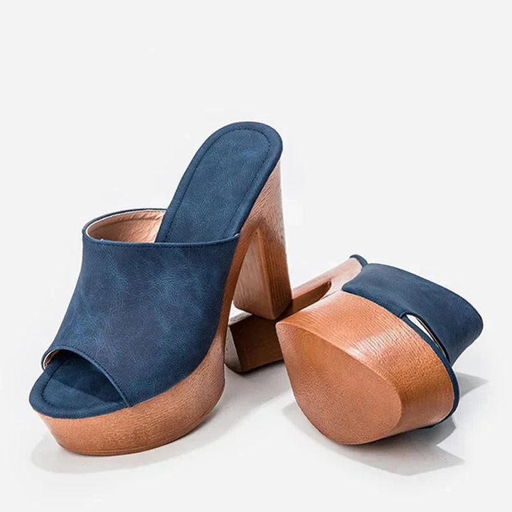 Elara | Platform Block Heel Mules