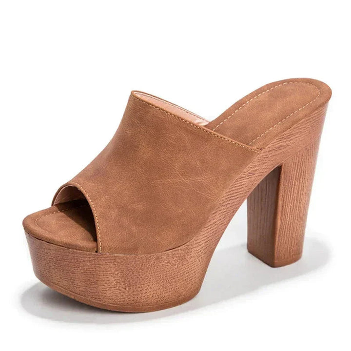 Elara | Platform Block Heel Mules