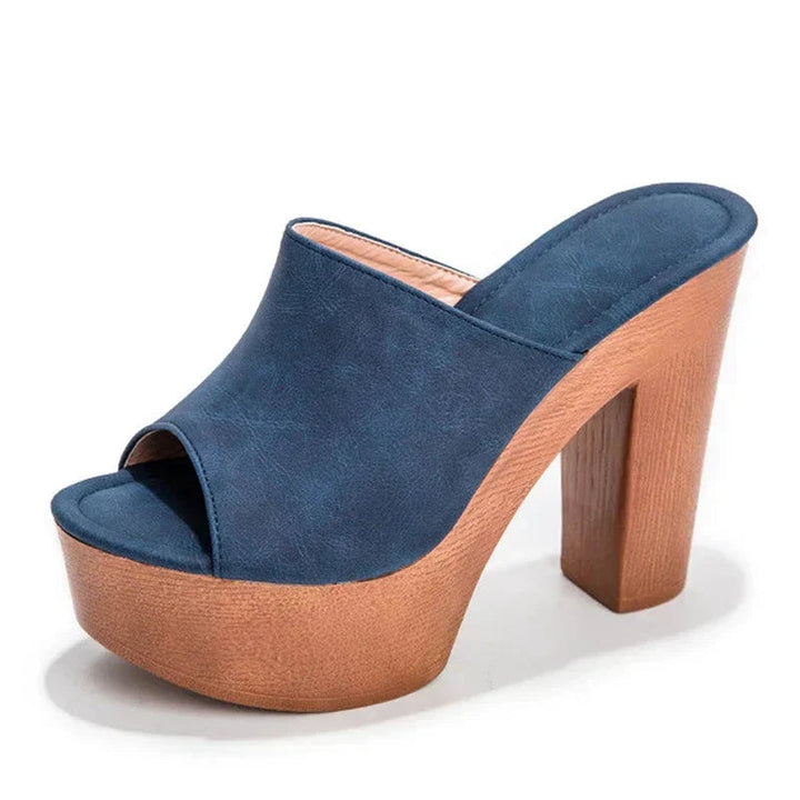 Elara | Platform Block Heel Mules