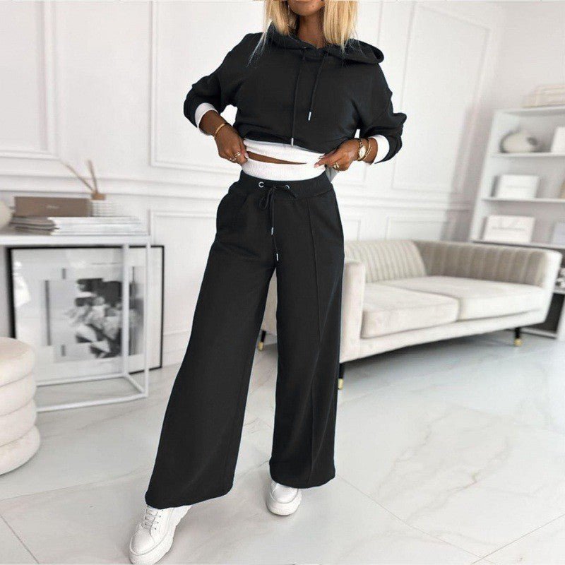Eleanora | Cropped Hoodie and Wide-Leg Pants Set