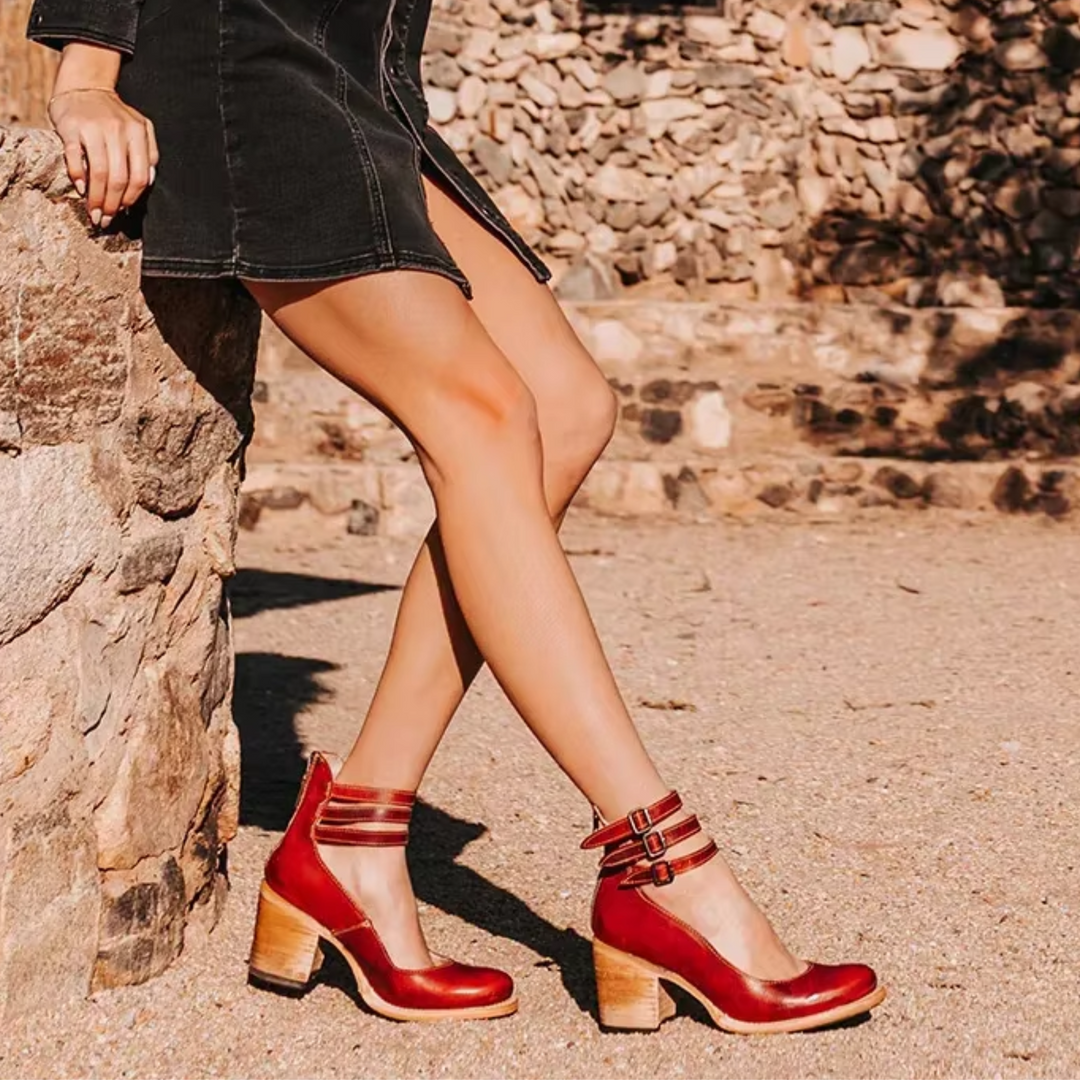 Elena | Wedge Sandals With Cross Strap Design