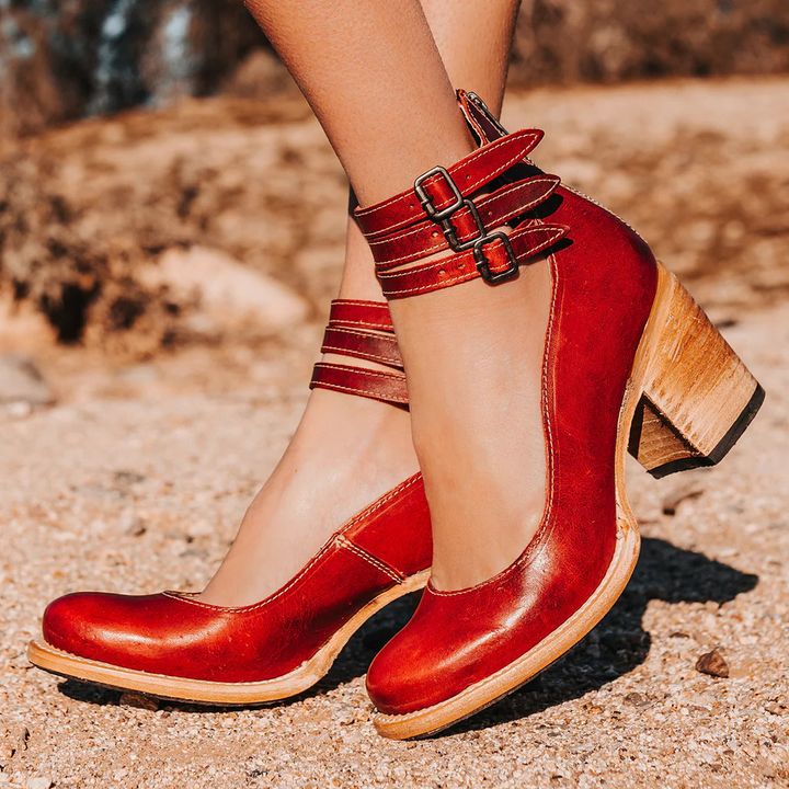 Elena | Wedge Sandals With Cross Strap Design