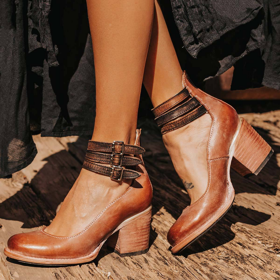 Elena | Wedge Sandals With Cross Strap Design