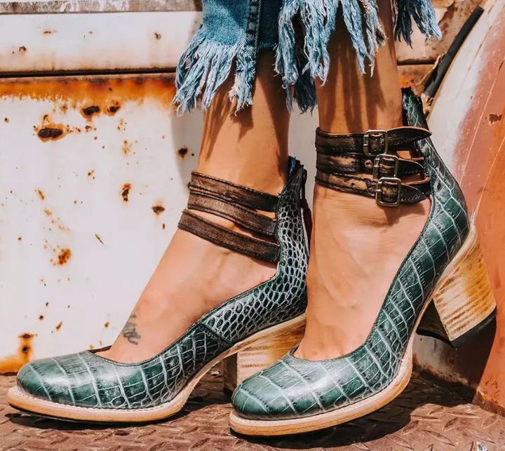 Elena | Wedge Sandals With Cross Strap Design