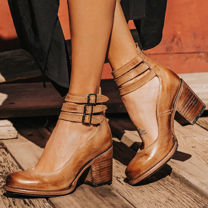 Elena | Wedge Sandals With Cross Strap Design