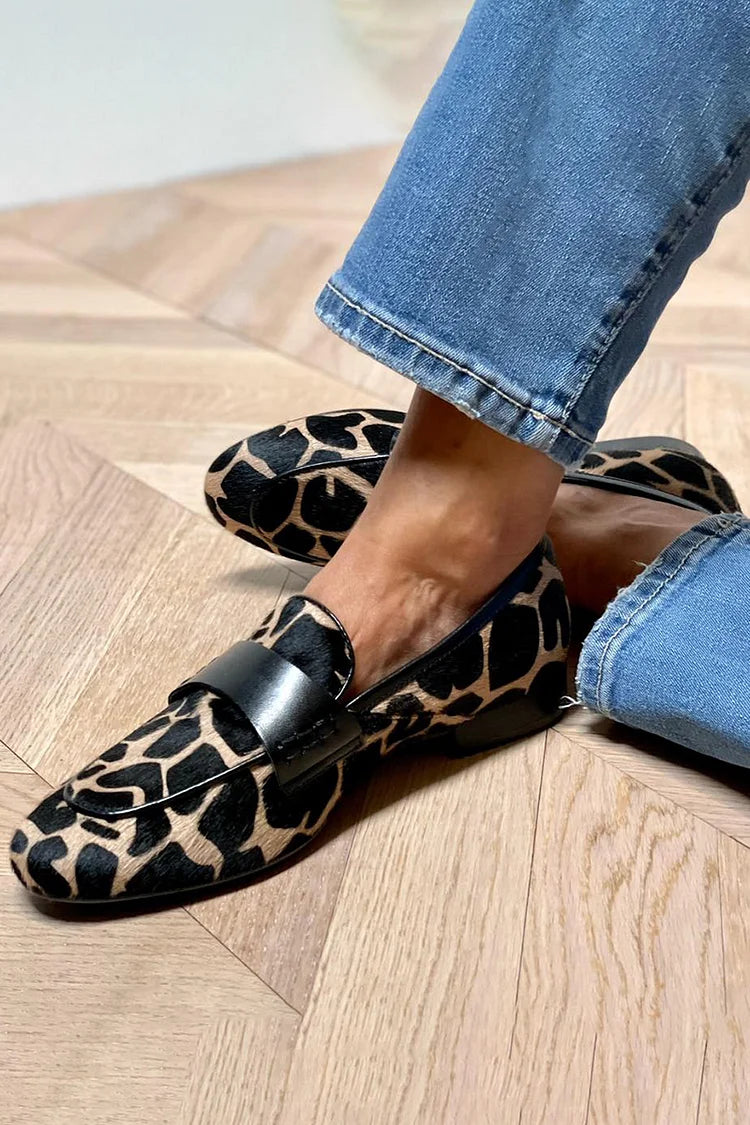 Elina | Printed Loafers with Strap Detail
