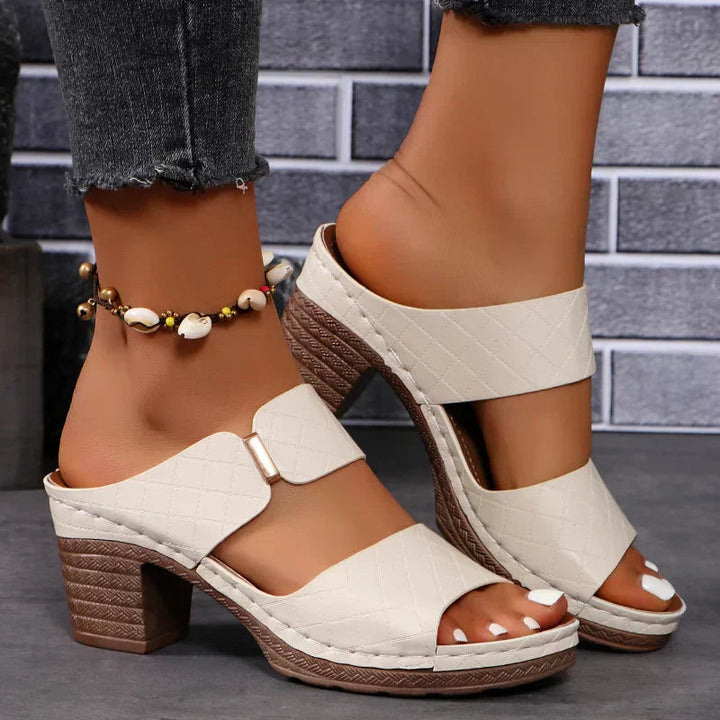 Elise | Block Heel Sandals with Cutout Strap