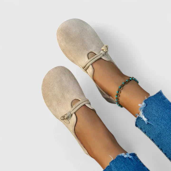 Elise | Classic Slip On Loafers with Rope Detail